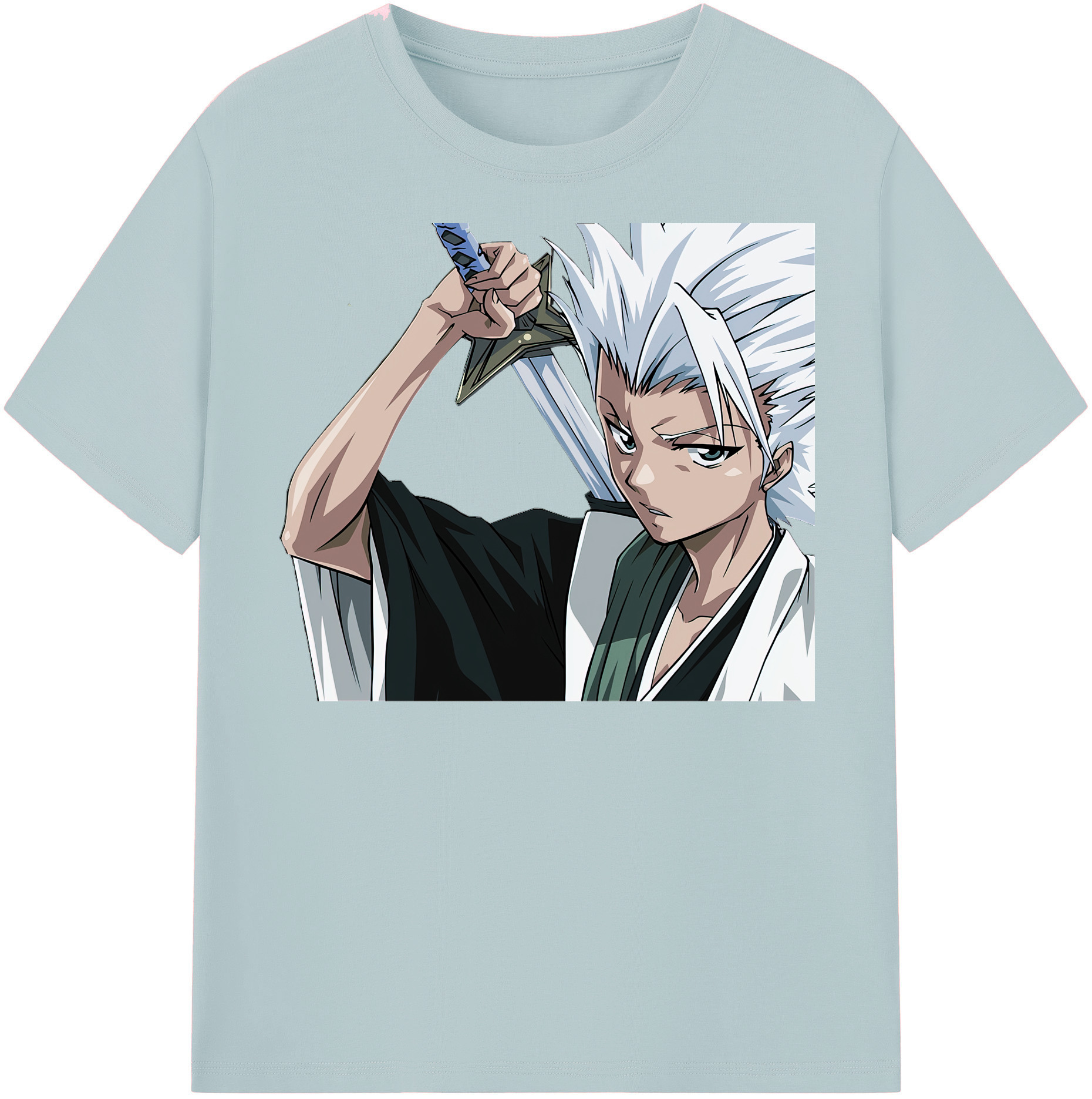 （画像用） ブリーチ 日番谷冬獅郎（ひつがや とうしろう） BLEACH Hitsugaya Toushirou 綿100％半袖Tシャツ（フロントプリント）